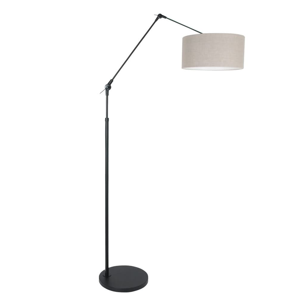 Lampe sur pied Prestige Chic 7395ZW+K1068RS Noir-Gris Lin | Designix - - https://designix.fr