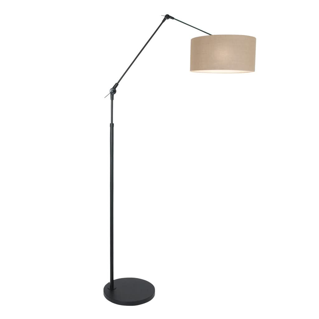 Lampe sur pied Prestige Chic 7395ZW+K1068RS Noir-Gris Lin | Designix - - https://designix.fr