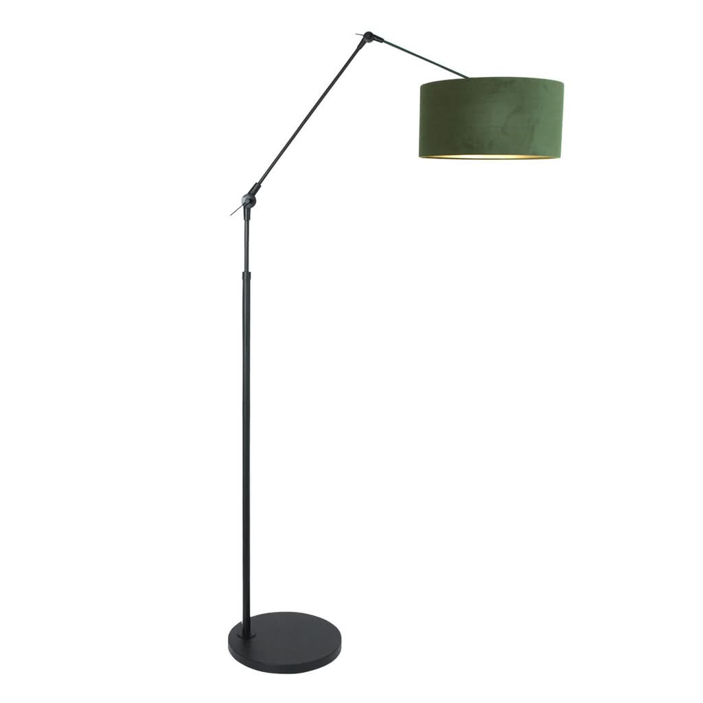 Lampe de sol Prestige Chic 7395ZW+K1068VS Noir-Velours Vert | Designix - - https://designix.fr