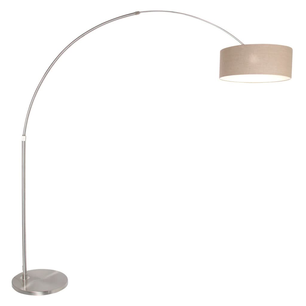 Lampe de sol Sparkled Light 7268ST+K1066RS en acier et lin gris. | Designix - - https://designix.fr