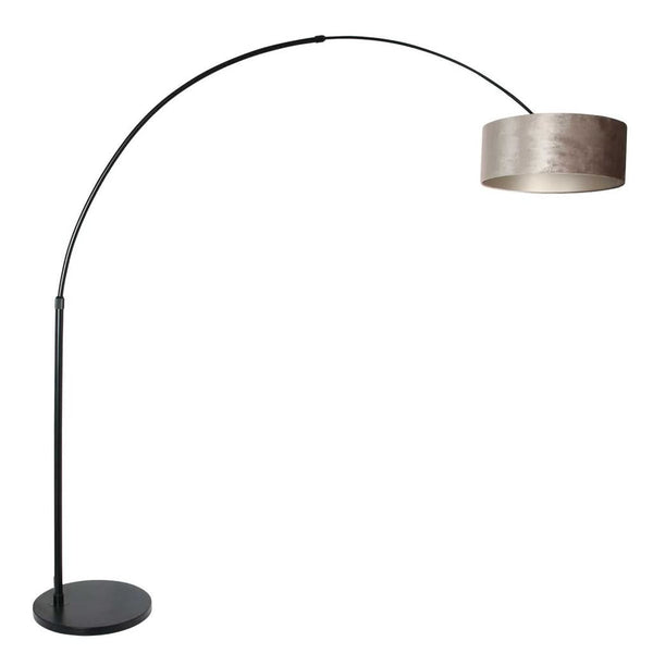 Lampe Sol Velours Argent Noir