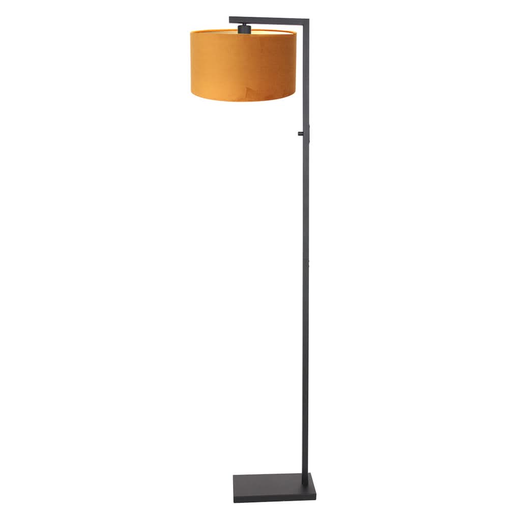 Lampe Sur Pied Noir Velours Or | Designix - Lampadaire - https://designix.fr