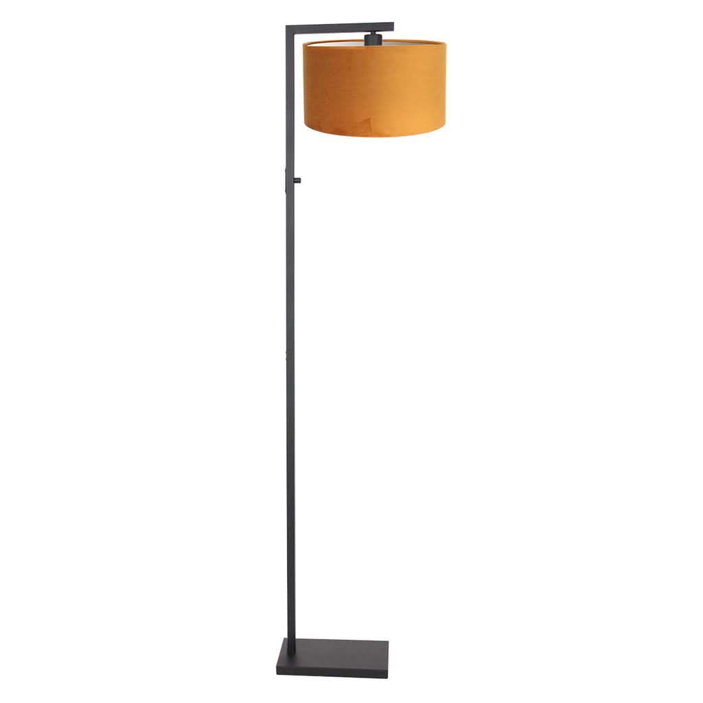 Lampe Sur Pied Noir Velours Or | Designix - Lampadaire - https://designix.fr