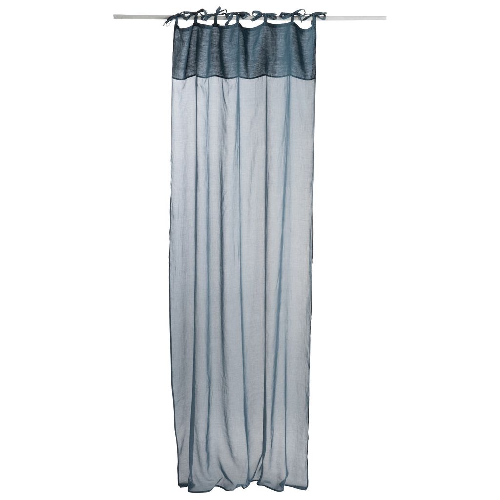 Voile Coton Lin Bleu Marine - Designix