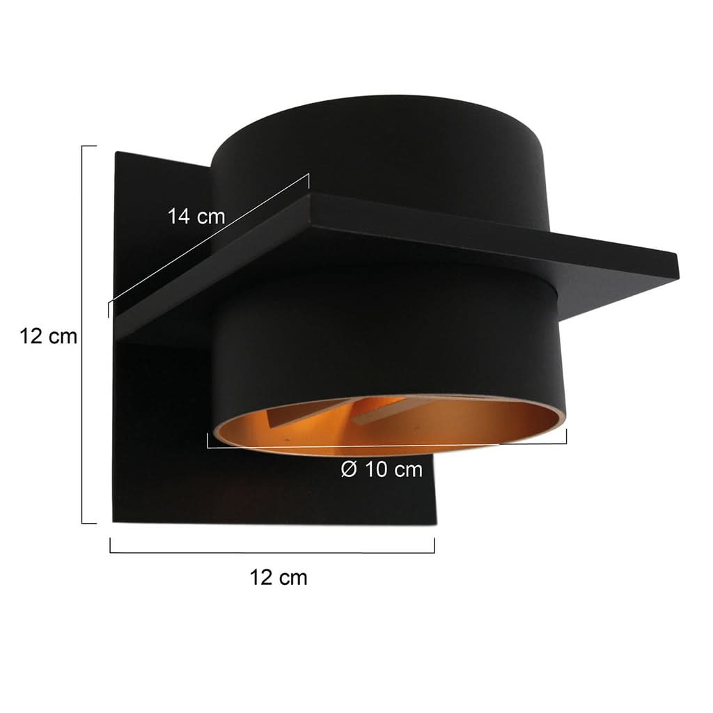 Applique murale noire et dorée Muro – vue 4 – Designix.fr