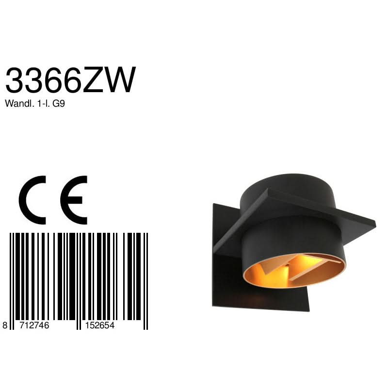 Applique murale noire et dorée Muro – vue 5 – Designix.fr