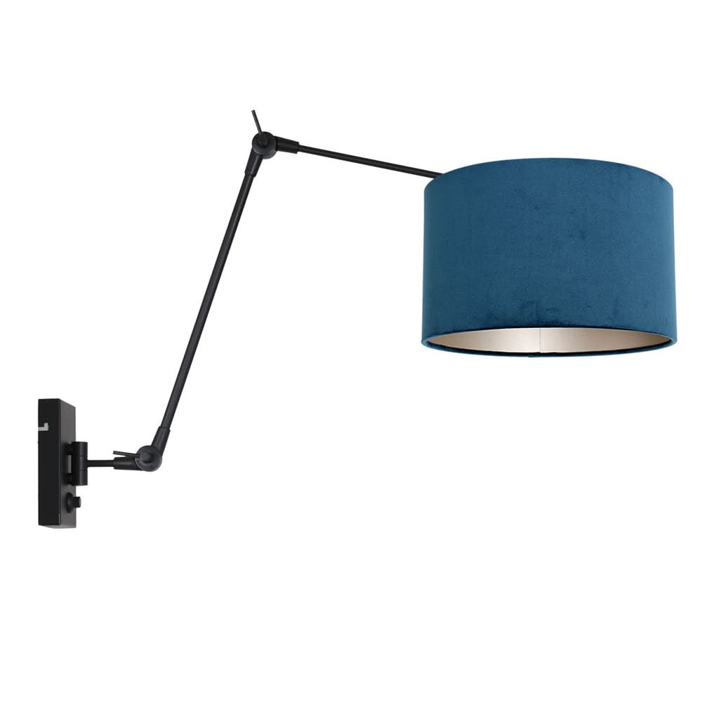 Applique murale Prestige Chic 7396ZW+K7396ZS Noir-Velours Bleu | Designix - - https://designix.fr
