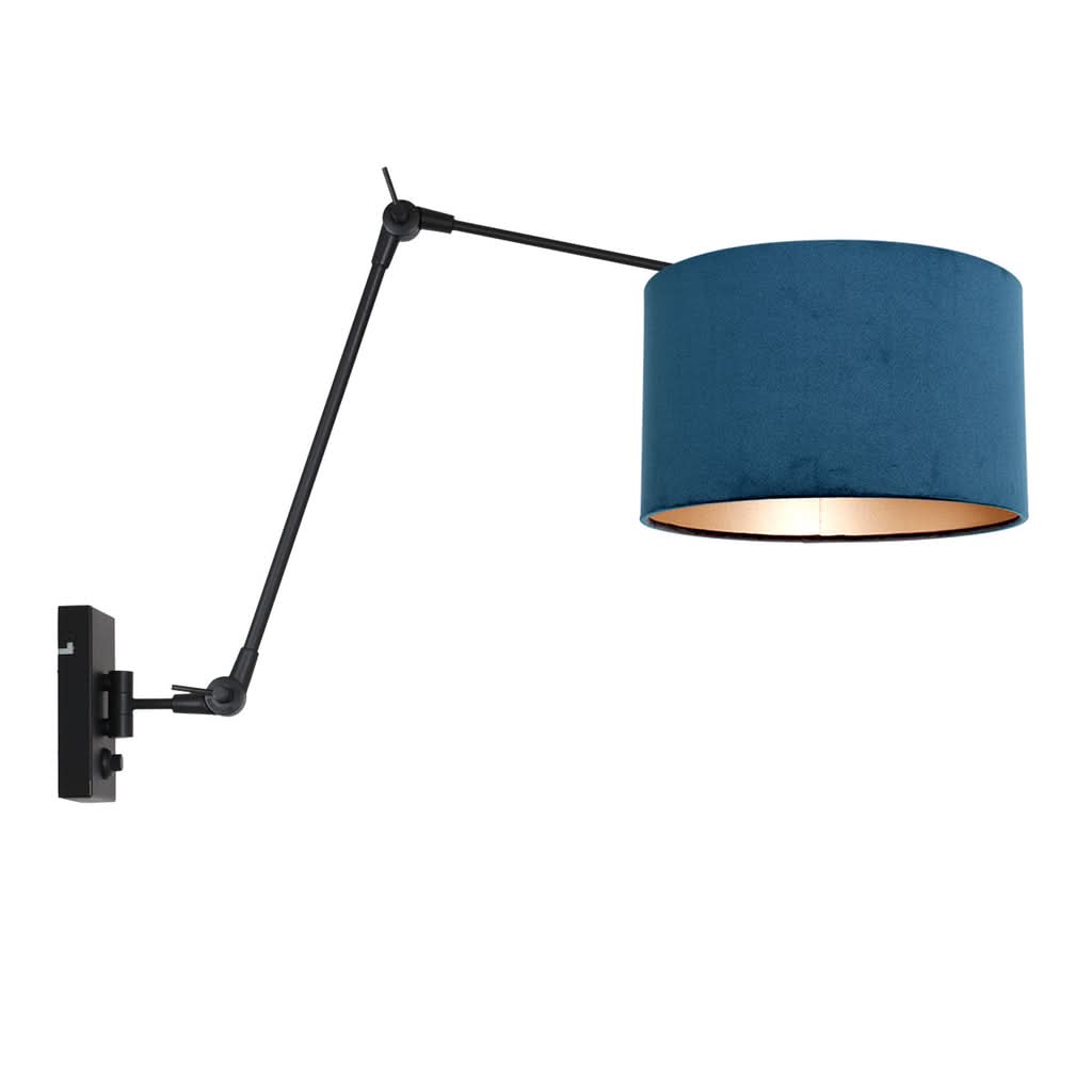 Applique murale Prestige Chic 7396ZW+K7396ZS Noir-Velours Bleu | Designix - - https://designix.fr