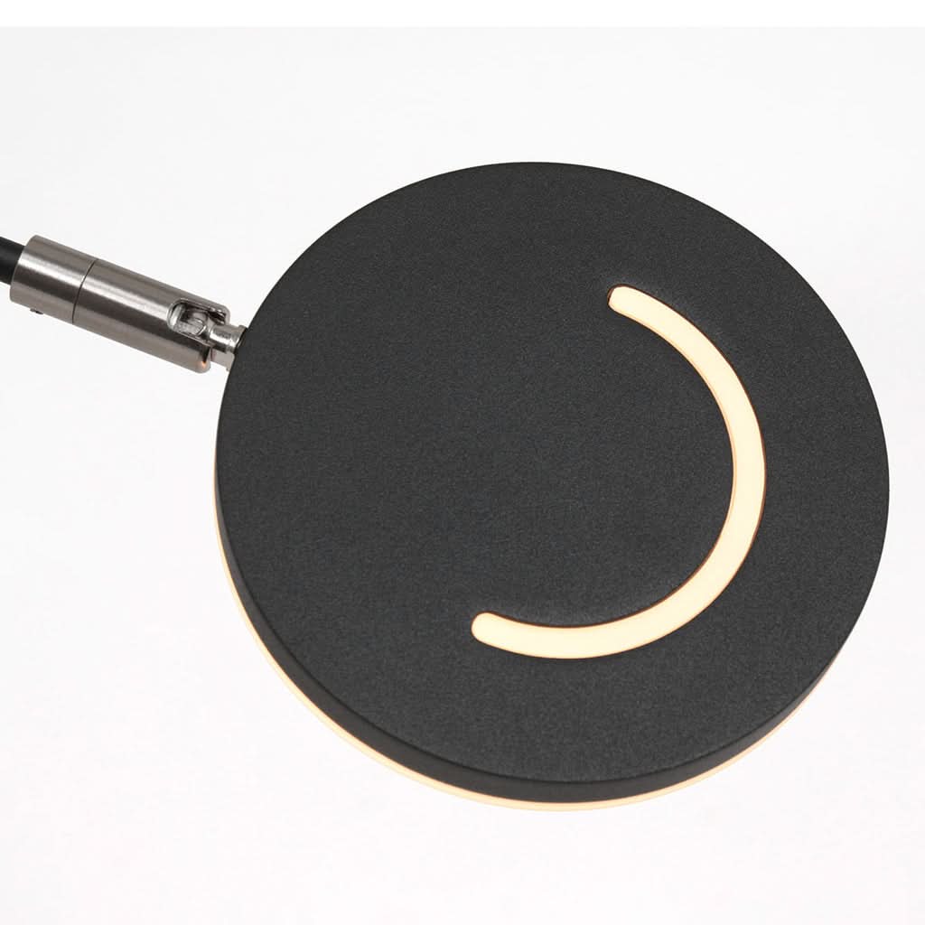 Disque LED orientable de l'applique murale Éclio avec liseré lumineux en croissant – Designix.fr