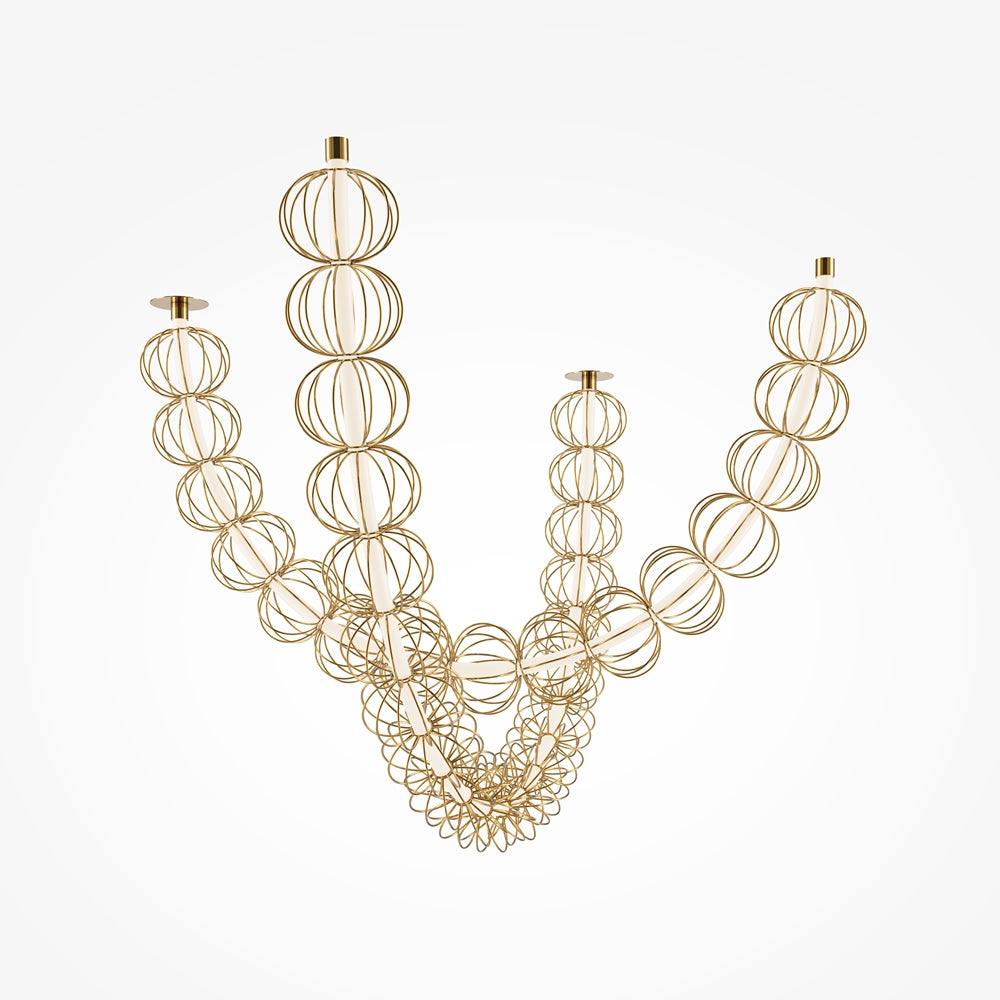 Golden Cage Suspension luminaire doré