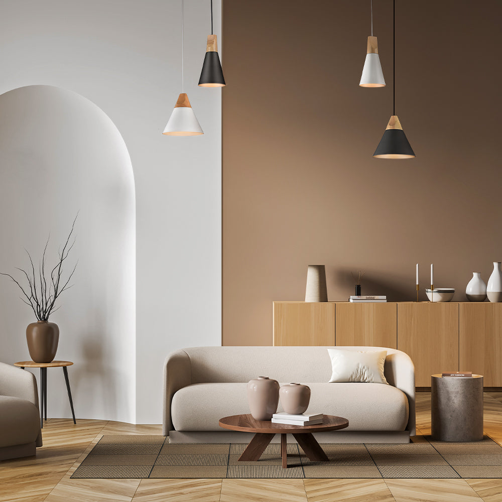 Bicones Suspension luminaire gris