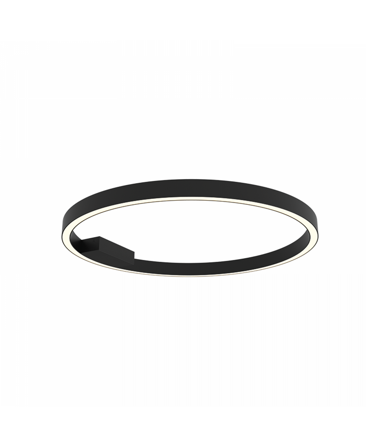 Détail du bandeau LED blanc intégré à l'intérieur de l'anneau noir