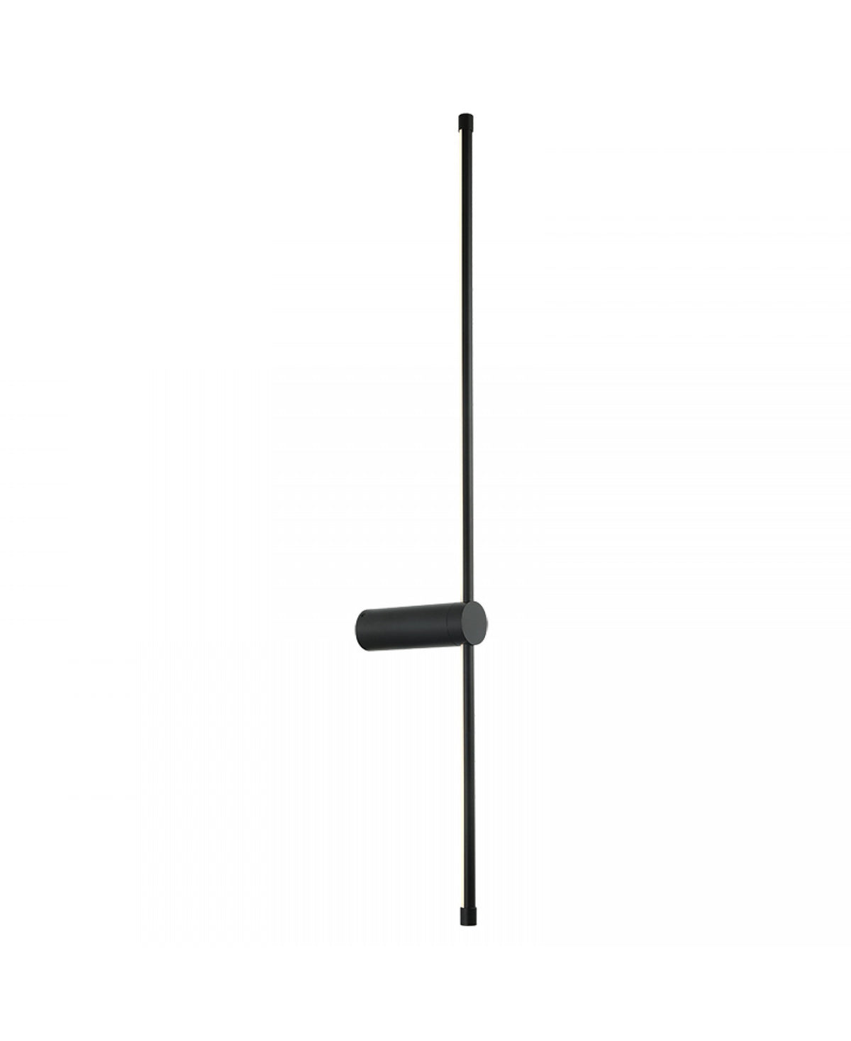 Second angle produit sur fond blanc, longue tige fine et embase cylindrique noire