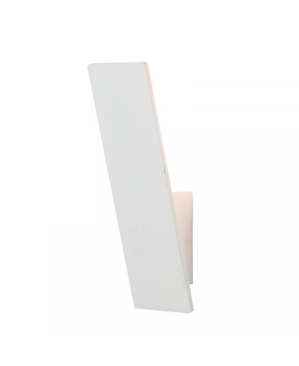 Second angle du luminaire mural blanc mat, panneau incliné et embase discrète