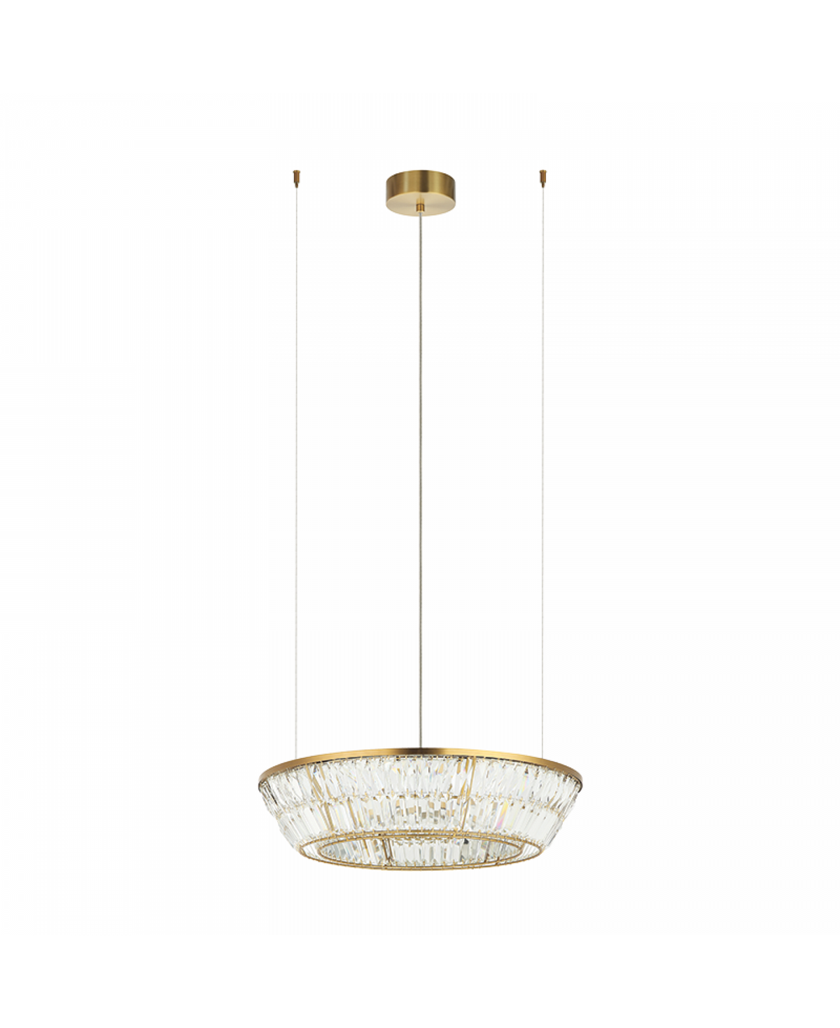 Produit entier de face, câbles fins et coupelle transparente cerclée d'or