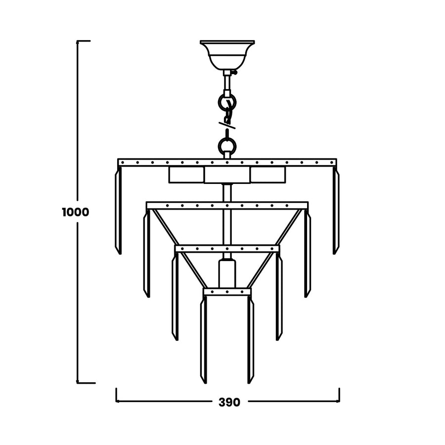 Suspension luminaire | Amedeo Dorée