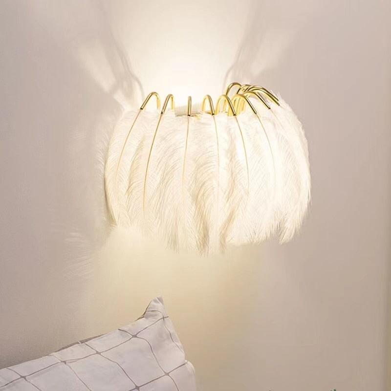 Appliques Chevet Plumes Élégantes | Kairo - Designix Applique Murale Grand Blanc Chaud (2700 - 3500K)