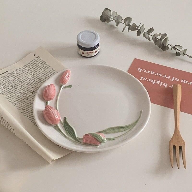 Assiette Dessert Motif Floral | Juno - Designix Assiette