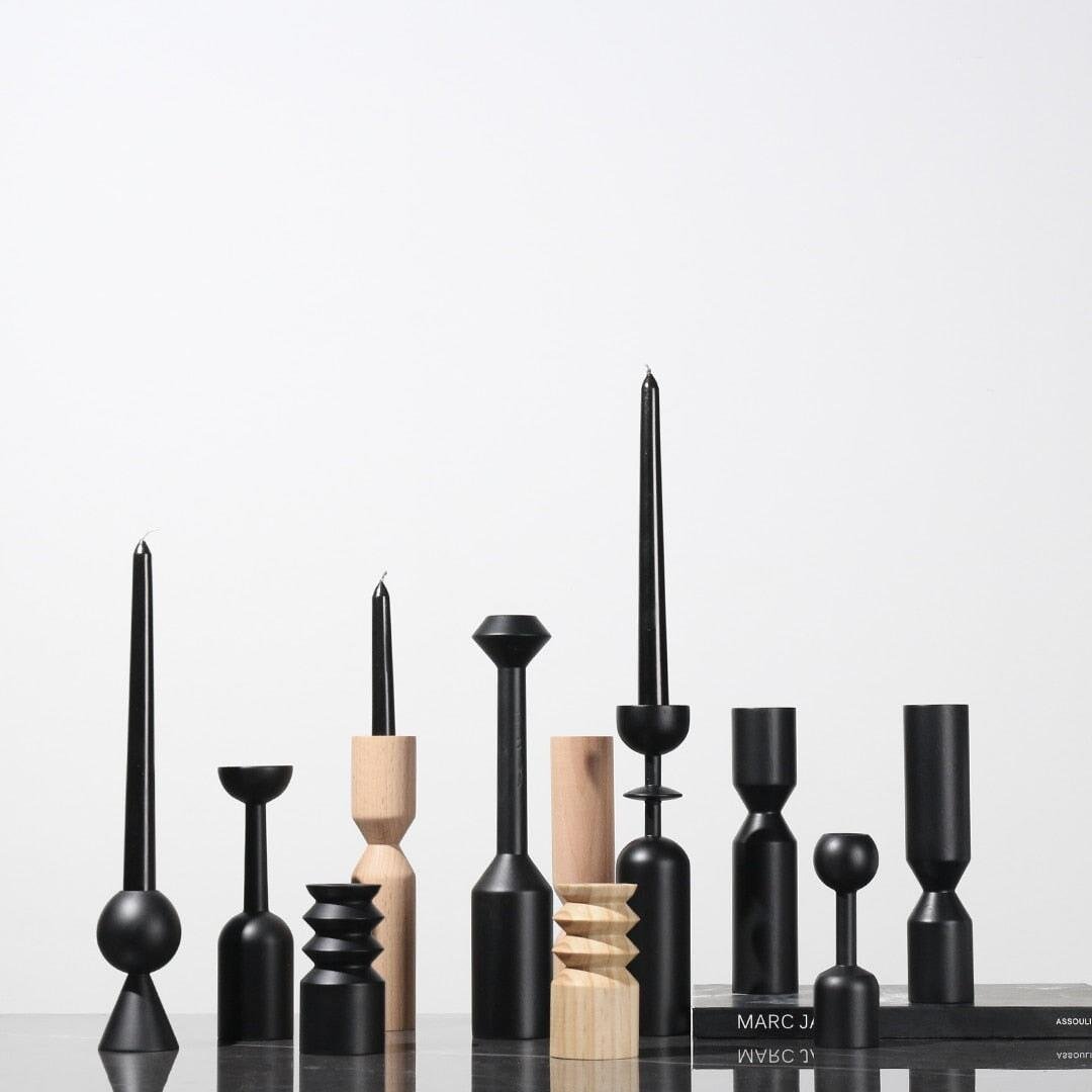 Bougeoir Bois | Étincelle d'Ambiance - Designix Bougeoirs 10.5 x 5.5 cm | Blanc