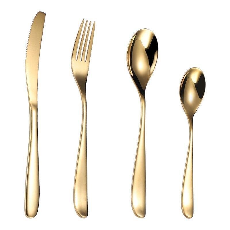 Couverts de Luxe 16 Pièces | Équilibre - Designix Couverts de table Argent