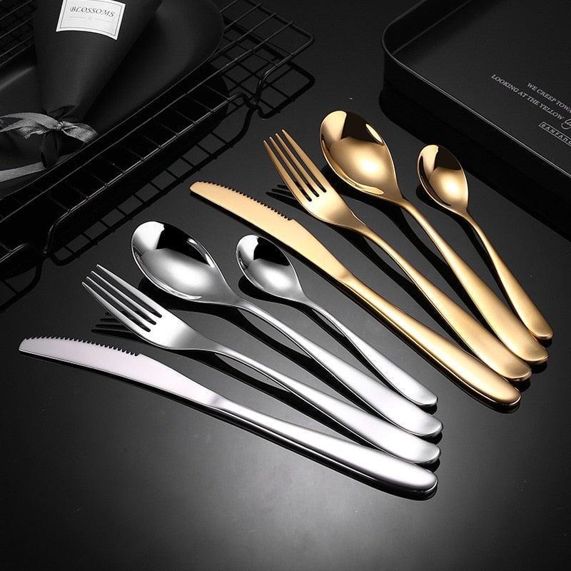 Couverts de Luxe 16 Pièces | Équilibre - Designix Couverts de table Argent