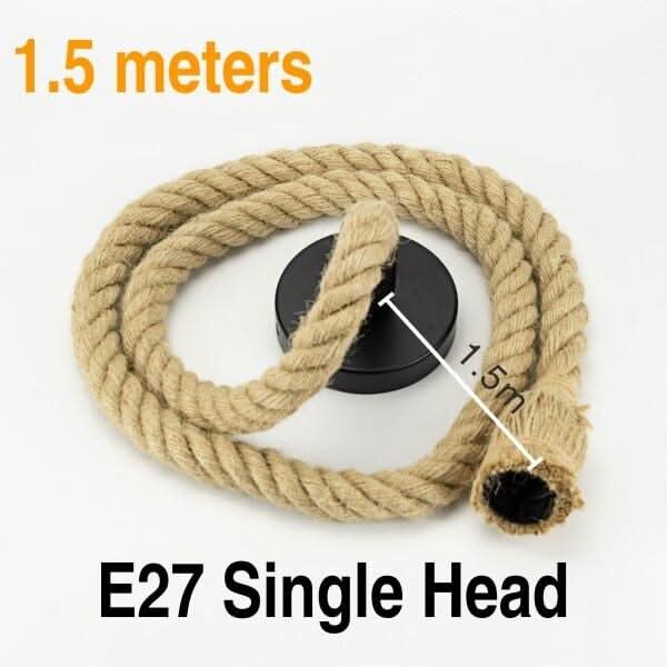 E27 Vintage Retro Hemp Rope Lamp Bases Home Decor Chandeliers LED Light Base AC85V-265V Lamp Holder for Ceiling Home Decoration | Designix - 0 Single Head 1.5M China - https://designix.fr/