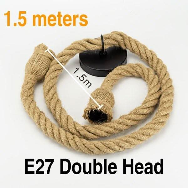 E27 Vintage Retro Hemp Rope Lamp Bases Home Decor Chandeliers LED Light Base AC85V-265V Lamp Holder for Ceiling Home Decoration | Designix - 0 Double Heads 1.5M China - https://designix.fr/