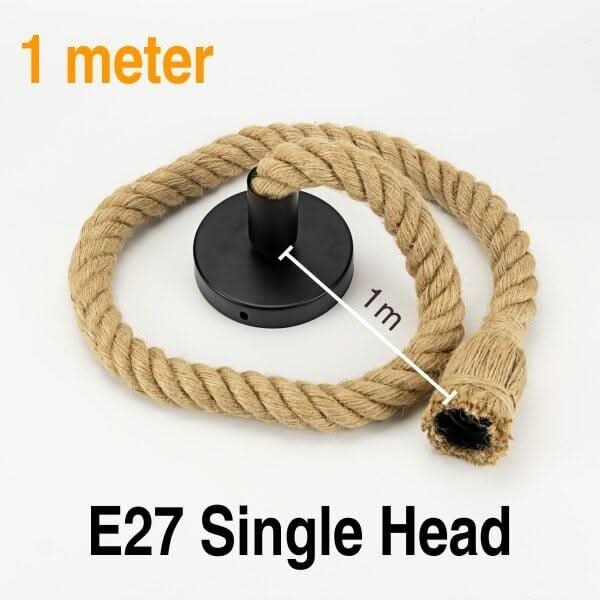 E27 Vintage Retro Hemp Rope Lamp Bases Home Decor Chandeliers LED Light Base AC85V-265V Lamp Holder for Ceiling Home Decoration | Designix - 0 Single Head 1M China - https://designix.fr/
