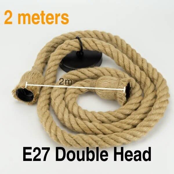 E27 Vintage Retro Hemp Rope Lamp Bases Home Decor Chandeliers LED Light Base AC85V-265V Lamp Holder for Ceiling Home Decoration | Designix - 0 Double Heads 2M China - https://designix.fr/