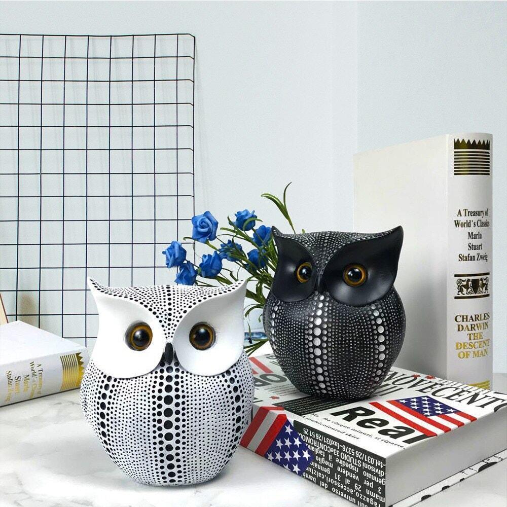 Hibou Résine Décoration Intérieure | Niva - Designix Statuette Noir