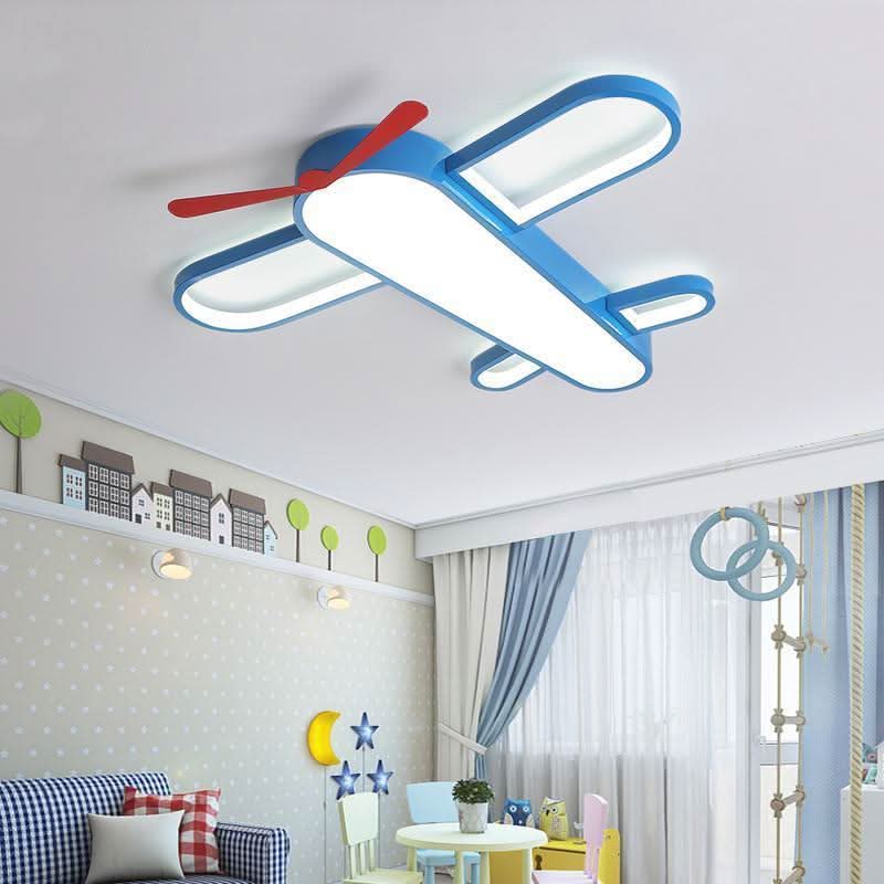 Lampe Avion Ciel Bleu | Biro - Designix Plafonnier D50x6cm | 24w Blanc Froid (6000K à 6500K)