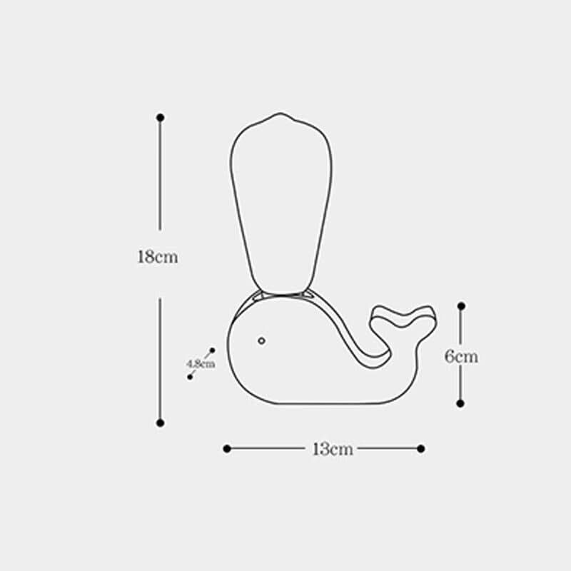 Lampe de Chevet Animaux | Lueur Créative - Designix Lampe de chevet Baleine | 18 x 13 cm