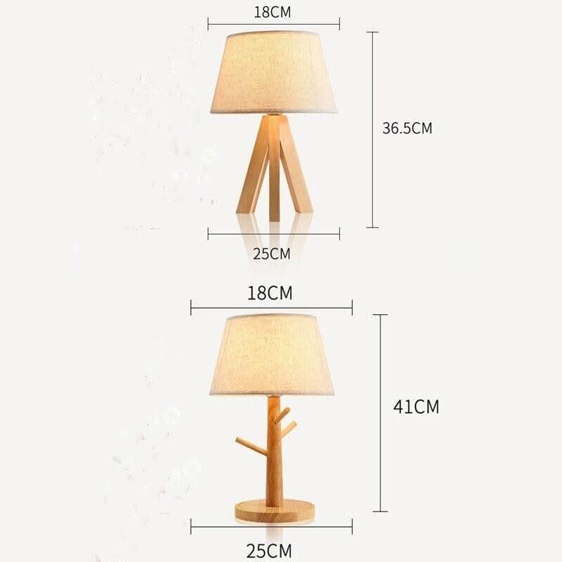 Lampe de Chevet Bois | Éclat Raffiné - Designix Lampe de chevet 3 Pieds | 36.5cm Blanc Chaud
