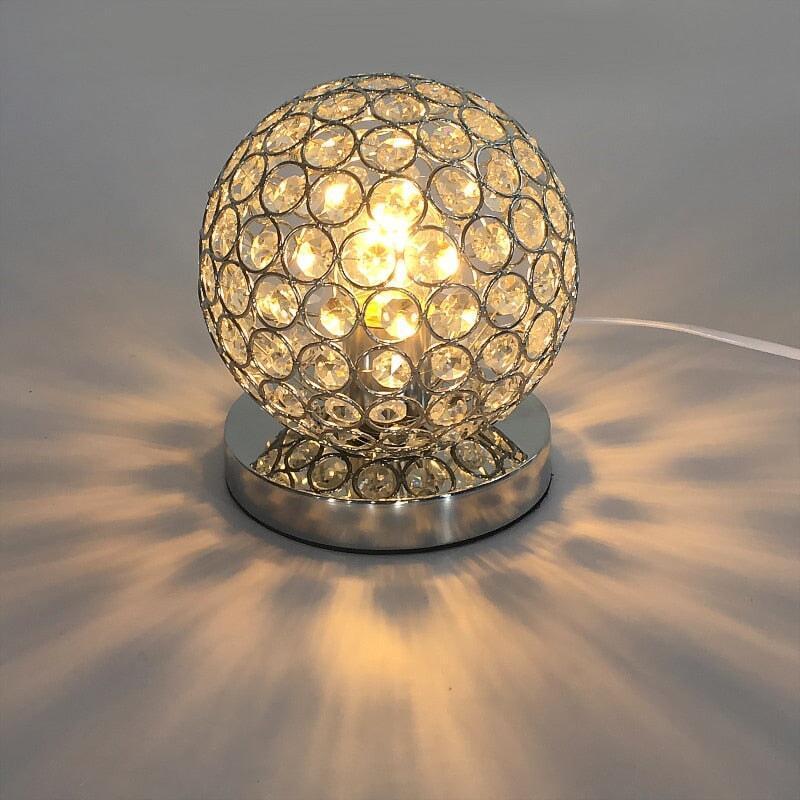 Lampe de Chevet Boule | Étoile Filante - Designix Lampe de chevet Chrome Lumière Chaude