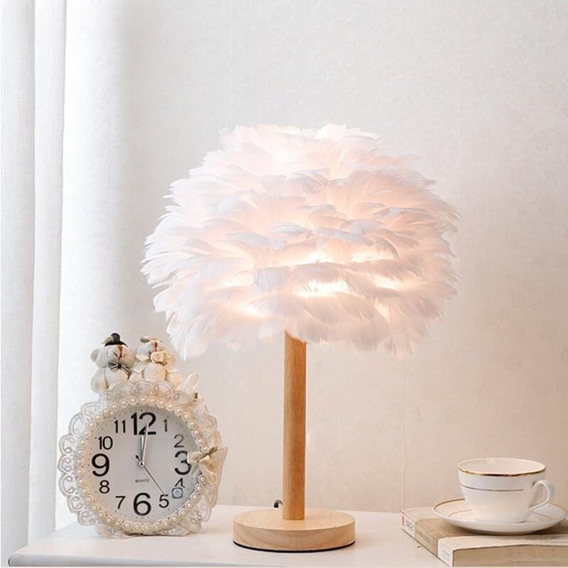 Lampe de Chevet Plume | Brillance Aurora - Designix Lampe de chevet Blanc