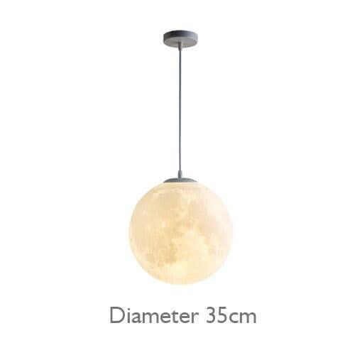 LED 3D Print Moon Pendant Lamp Living Room Bedroom Decoration Hanging Lamp Restaurant Lighting Luminaire Baby Pendant Light | Designix - 0 35cm 12w Cold White - https://designix.fr/
