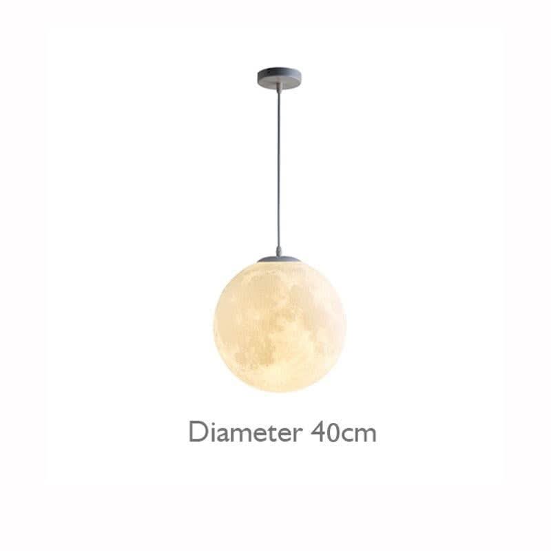 LED 3D Print Moon Pendant Lamp Living Room Bedroom Decoration Hanging Lamp Restaurant Lighting Luminaire Baby Pendant Light | Designix - 0 40cm 12w Cold White - https://designix.fr/