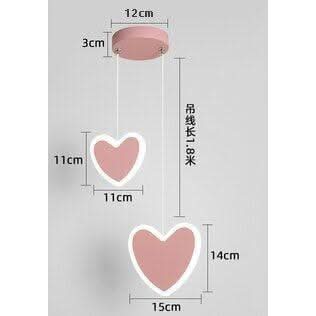 LED Pendant Lights for Children Bedroom Bedside Girl kids Room Home Decor Lighting Romantic Heart Pink Butterfly Hanging Lamp | Designix - 0 A Pink Cold White - https://designix.fr/