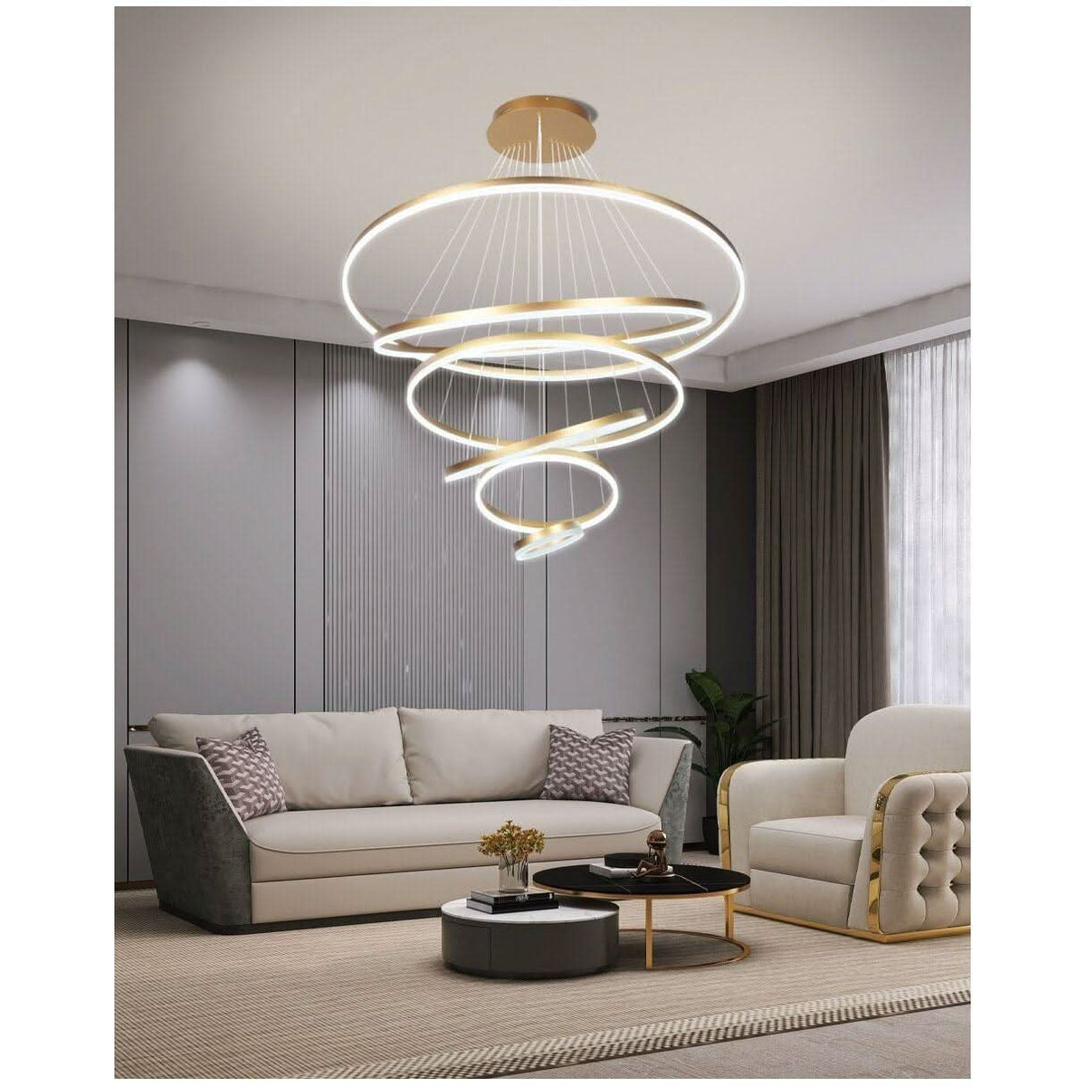 "Lampe Suspendue Anneaux Modernes" | Designix - 2222 - https://designix.fr/