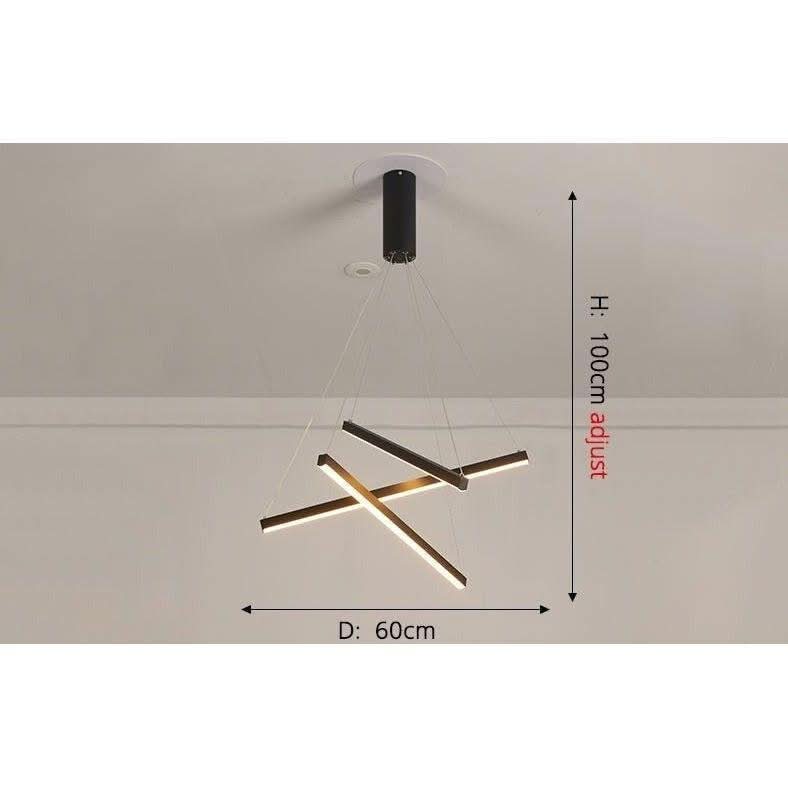 Lustre Chic et Moderne | Lueur Fluxion - Designix Lustre 3 Branches Blanc Chaud