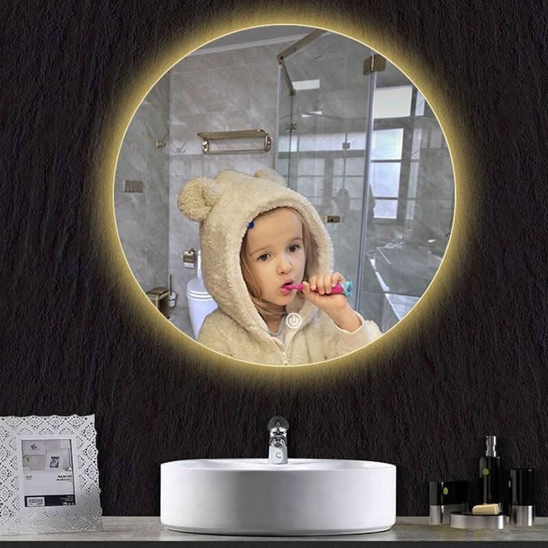 Miroir Rond Salle de Bain | Miroir Éclipsa - Designix Miroir 3 Couleurs | 40cm | Horloge