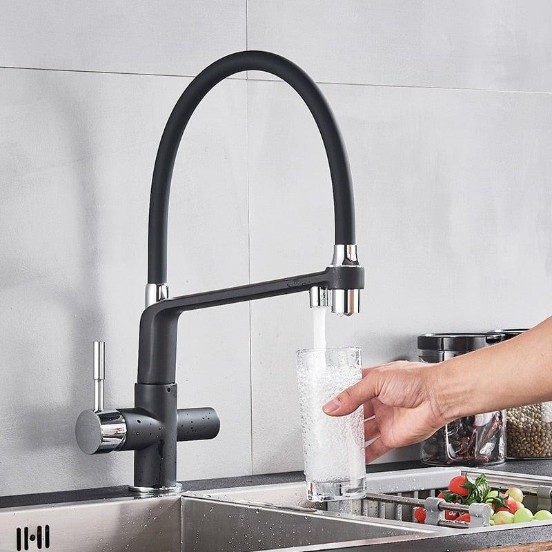 Mitigeur Cuisine | Nuance Subtile - Designix Mitigeur cuisine Noir et Chrome