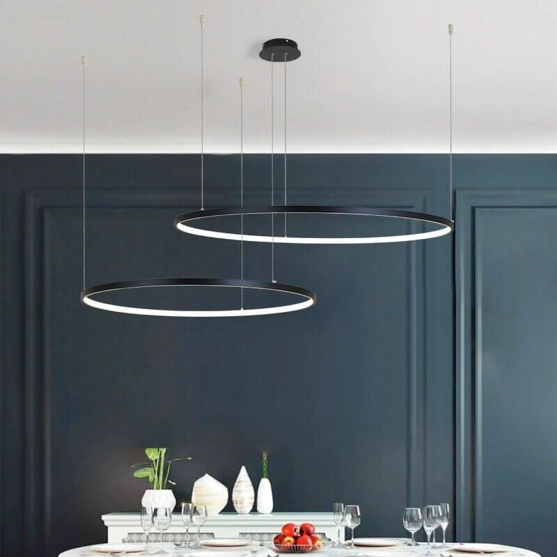 Modern Led Chandelier Circle Lights For Interior Design Engineering Line Hang LED Ring Chandelier Lamp Smart Ceiling | Designix - 0 40 60CM White Warm light no remote|110v 220v - https://designix.fr/