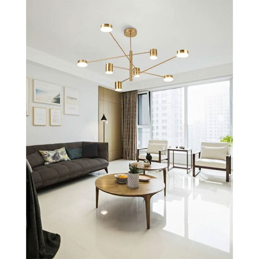 Modern LED Chandelier Long Pole Design Hanging Lamps Living Room Decoration Light Fixtures Interior Lighting Gold Chandelier | Designix - 0 - https://designix.fr/