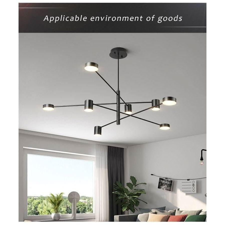 Modern LED Chandelier Long Pole Design Hanging Lamps Living Room Decoration Light Fixtures Interior Lighting Gold Chandelier | Designix - 0 - https://designix.fr/