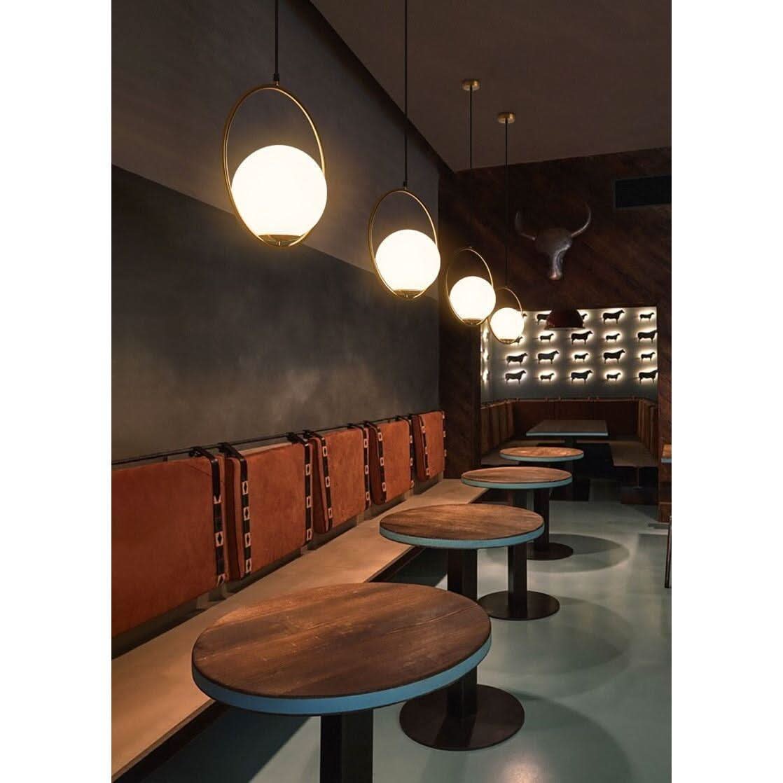 Nordic Modern Glass Ball Pendant Lights Vintage Hoop Led Hanging Lamp For Living Room Restaurant Lamp E27 Light Bulb Gold | Designix - 0 - https://designix.fr/