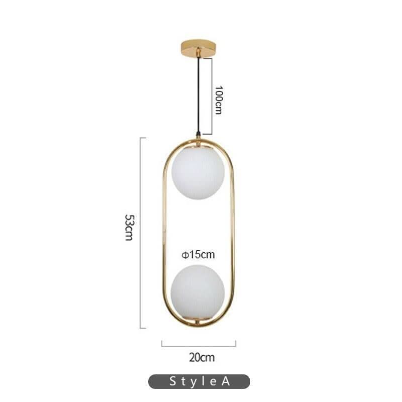 Nordic Modern Glass Ball Pendant Lights Vintage Hoop Led Hanging Lamp For Living Room Restaurant Lamp E27 Light Bulb Gold | Designix - 0 pendant lights A China Golden|Cold White - https://designix.fr/