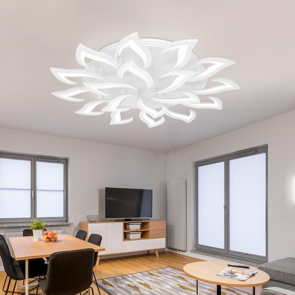 Plafonnier Pétale | Élégance Stellaire - Designix Plafonnier Blanc | 5 Pétales