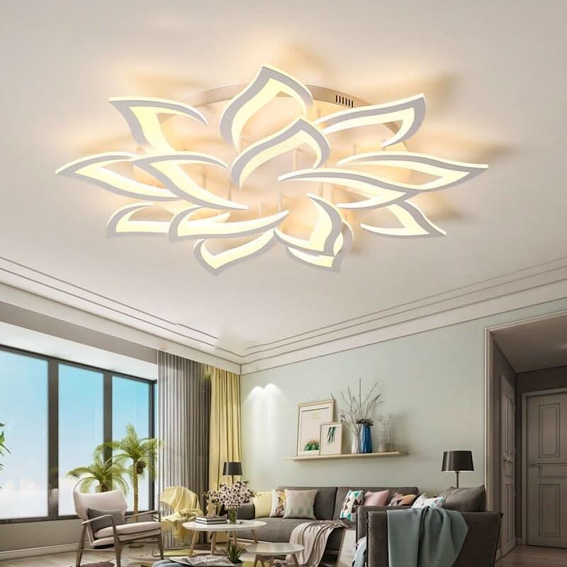 Plafonnier Pétale | Élégance Stellaire - Designix Plafonnier Blanc | 5 Pétales