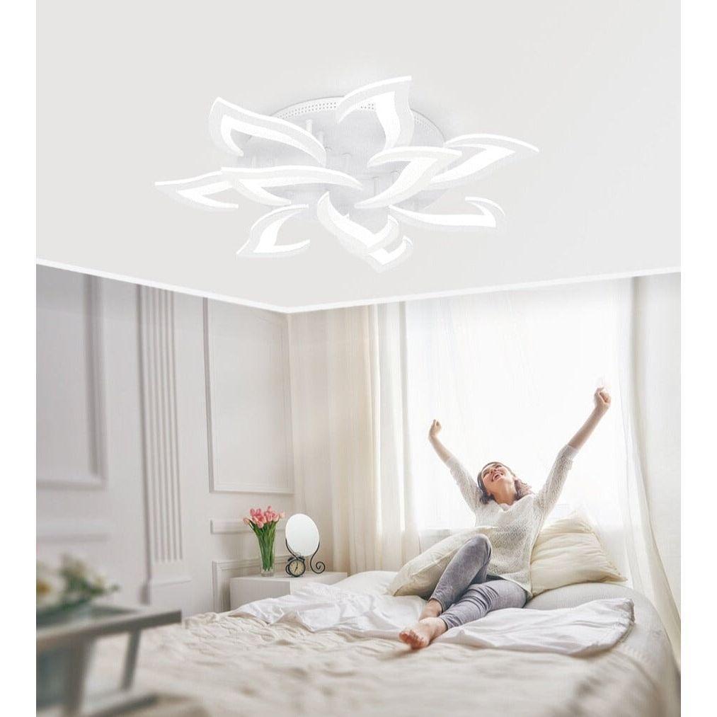Plafonnier Pétale | Élégance Stellaire - Designix Plafonnier Blanc | 5 Pétales
